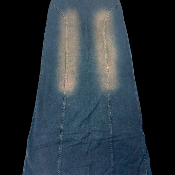 Long Distressed Denim Skirt - Picture 2 of 6